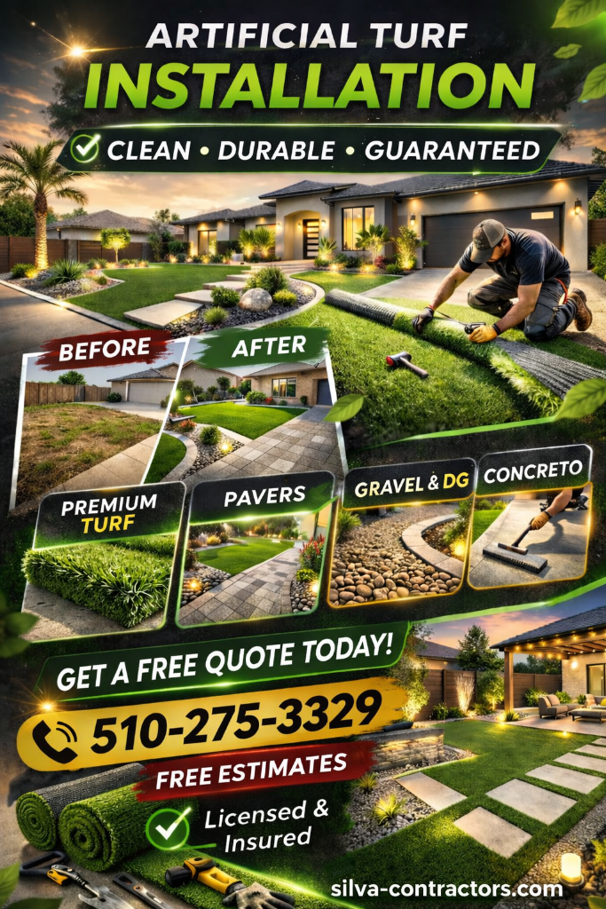 Artificial turf and pavers installation — Silva Contractors Inc.