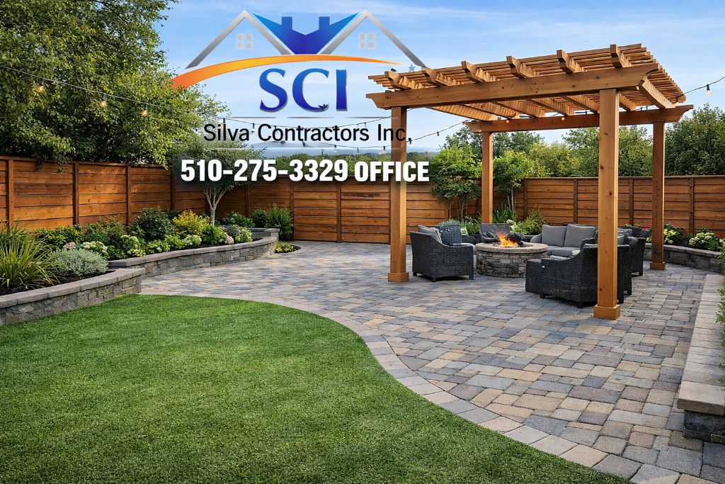 Pergola Fire Pit & Turf — Silva Contractors Inc.